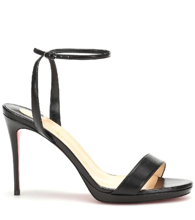 Shop Christian Louboutin Loubi Queen 100 Leather Sandals In Black