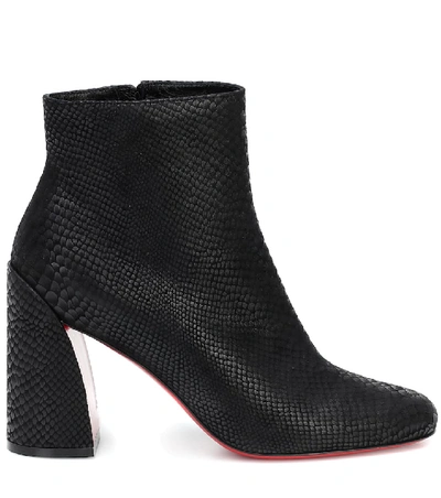 Shop Christian Louboutin Turela 85 Nubuck Ankle Boots In Black