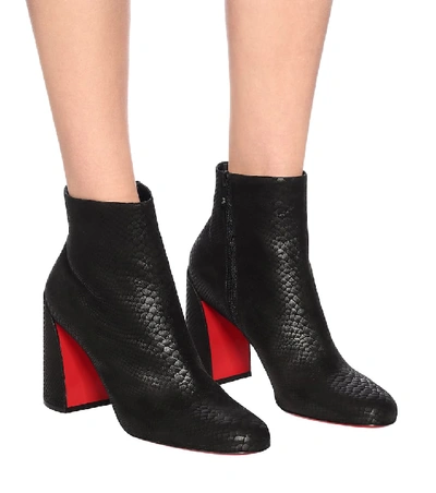 Shop Christian Louboutin Turela 85 Nubuck Ankle Boots In Black