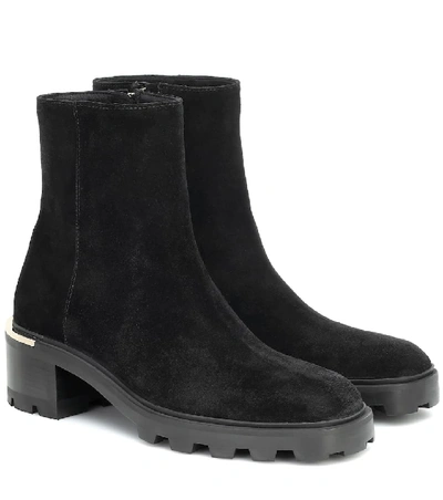 Shop Jimmy Choo Melodie 35 Suede Ankle Boots In Black