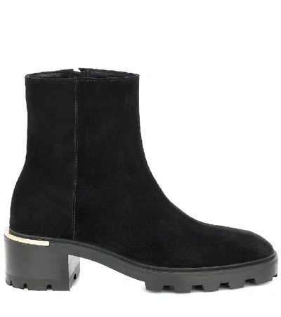 Shop Jimmy Choo Melodie 35 Suede Ankle Boots In Black