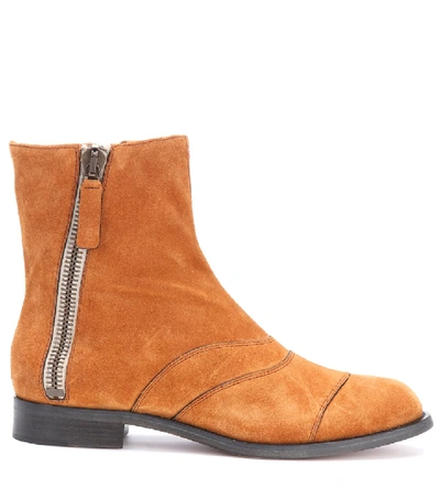 Shop Chloé Lexie Suede Ankle Boots In Brown