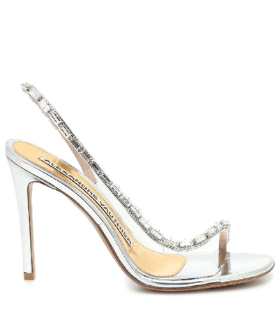 Shop Alexandre Vauthier Elizabeth Leather Slingback Sandals In Metallic