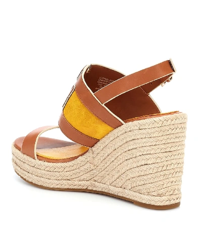 Shop Tory Burch Ines Leather Espadrille Sandals In Brown