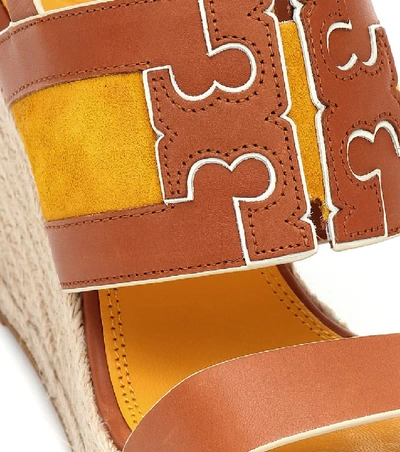 Shop Tory Burch Ines Leather Espadrille Sandals In Brown