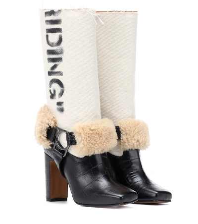 Shop Off-white Riding Leather Boots In Black