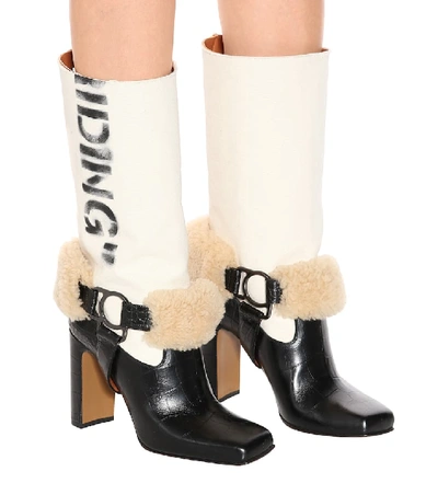 Shop Off-white Riding Leather Boots In Black