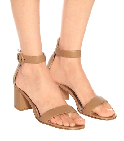 Shop Gianvito Rossi Versilia 60 Leather Sandals In Beige