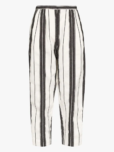 Shop Alexander Mcqueen High Waist Striped Trousers In Black