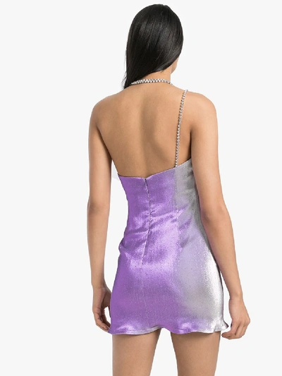 Shop Area Crystal Choker Mini Dress In Purple