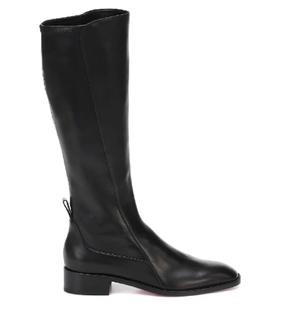 Shop Christian Louboutin Tagastretch Leather Knee-high Boots In Black