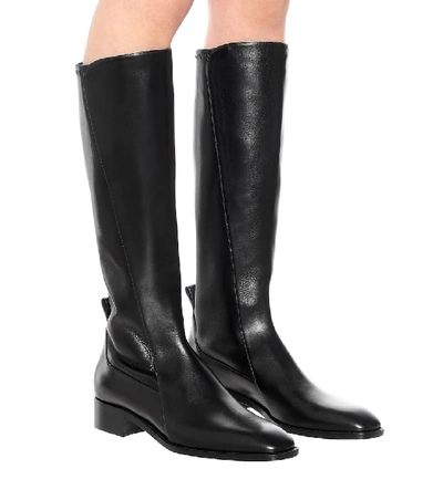 Shop Christian Louboutin Tagastretch Leather Knee-high Boots In Black