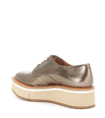 Shop Clergerie Berlin Metallic Leather Derby Shoes