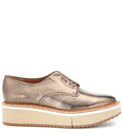 Shop Clergerie Berlin Metallic Leather Derby Shoes