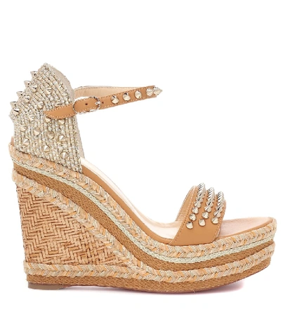 Shop Christian Louboutin Madmonica 120 Espadrille Sandals In Brown