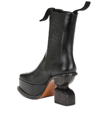Shop Loewe Platform 100 Leather Ankle Boots In Black