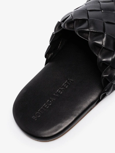 Shop Bottega Veneta Black Intrecciato Leather Sandals