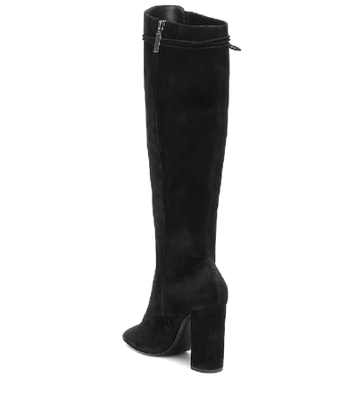 Shop Saint Laurent Laura Suede Boots In Black