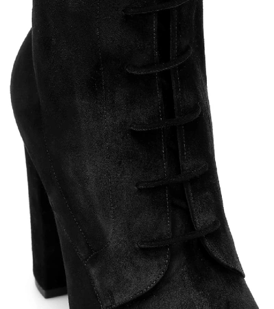 Shop Saint Laurent Laura Suede Boots In Black