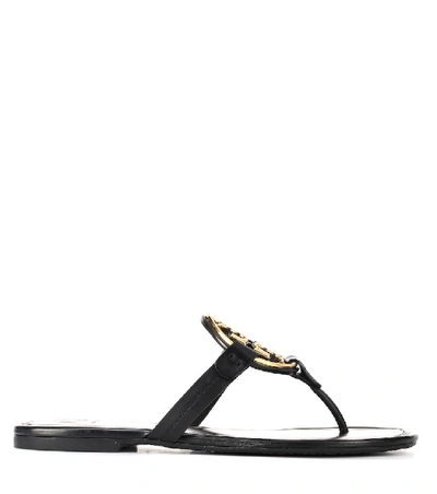 Shop Tory Burch Miller Leather Sandals In Black