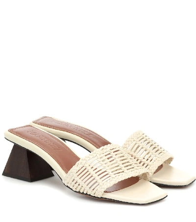 Shop Souliers Martinez Celia Leather Sandals In White