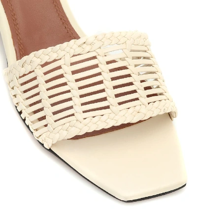 Shop Souliers Martinez Celia Leather Sandals In White