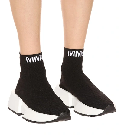 Shop Mm6 Maison Margiela High-top Sock Sneakers In Black