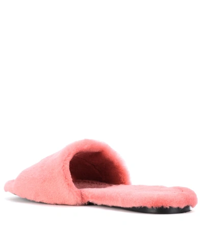 Shop The Row Ellen Mink Fur Slides In Pink