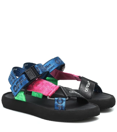 Shop Off-white Logo Tape Sandals In Multicoloured