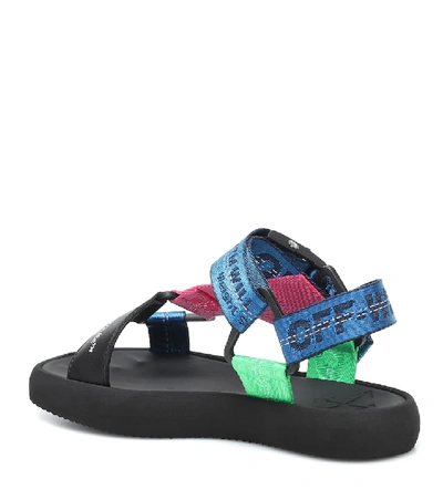 Shop Off-white Logo Tape Sandals In Multicoloured