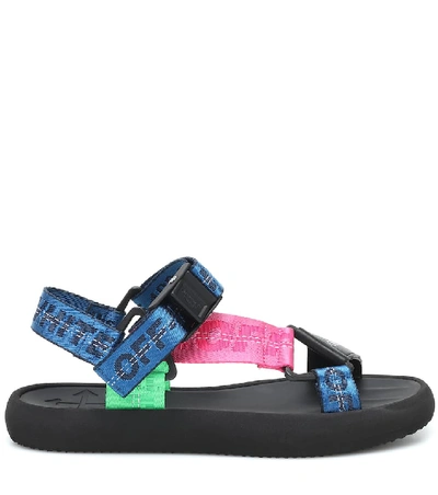 Shop Off-white Logo Tape Sandals In Multicoloured