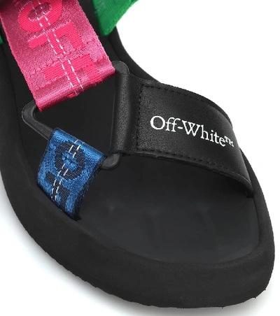 Shop Off-white Logo Tape Sandals In Multicoloured