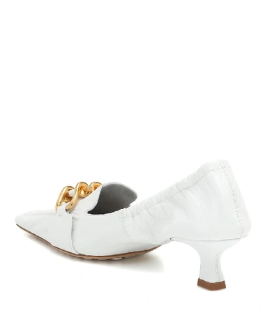 Shop Bottega Veneta Madame Leather Pumps In White