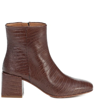 Shop Loq Lazaro Leather Ankle Boots In Brown