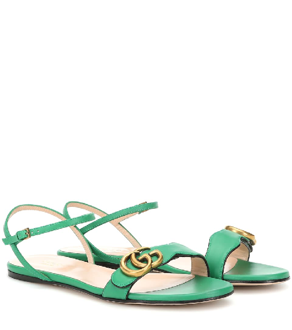gucci marmont leather double g sandals