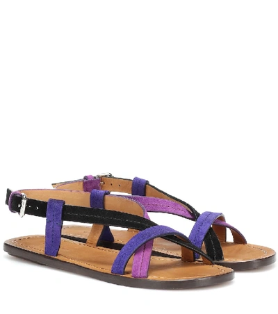 Shop Isabel Marant Jalmee Suede Sandals In Purple