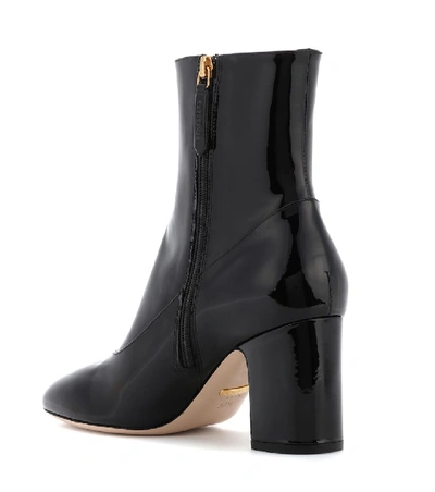 Shop Gucci Patent-leather Ankle Boots In Black
