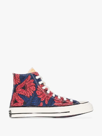 Shop Converse Multicoloured Chuck 70 Floral Print High Top Sneakers In Blue