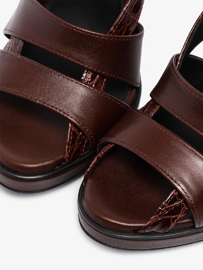 Shop Chloé Brown 90 Platform Leather Sandals