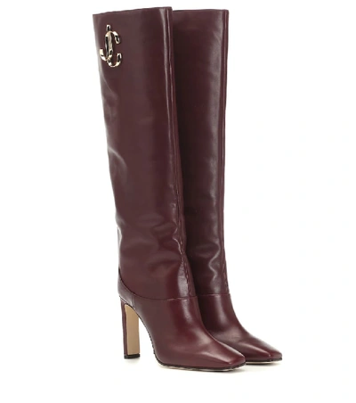 Shop Jimmy Choo Mahesa 100 Leather Boots In Red