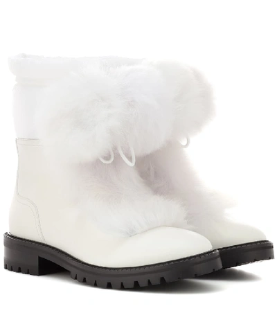 Shop Jimmy Choo Glacie Flat Ankle Boots In White