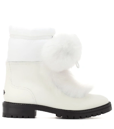 Shop Jimmy Choo Glacie Flat Ankle Boots In White