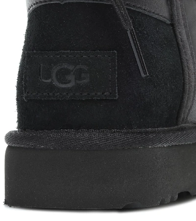 Shop Ugg Classic Bow Shearling Suede Boots In Black
