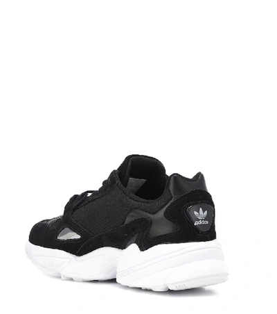 Shop Adidas Originals Falcon Suede-trimmed Sneakers In Black