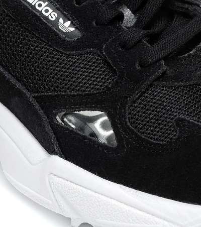 Shop Adidas Originals Falcon Suede-trimmed Sneakers In Black