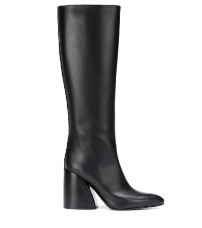 Shop Chloé Leather Knee-high Boots In Black