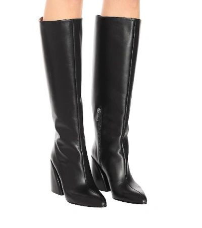 Shop Chloé Leather Knee-high Boots In Black