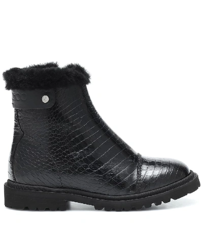 Shop Jimmy Choo Voyager Ii Heated Leather Ankle Boots In Black