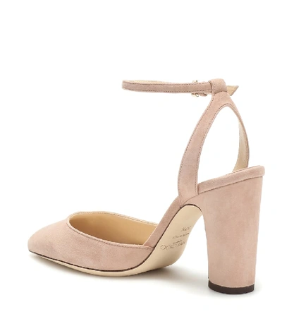 Shop Jimmy Choo Micky 85 Suede Pumps In Pink