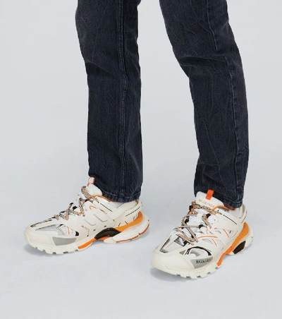 Balenciaga Multicolor Mesh And Rubber Track Sneakers In White